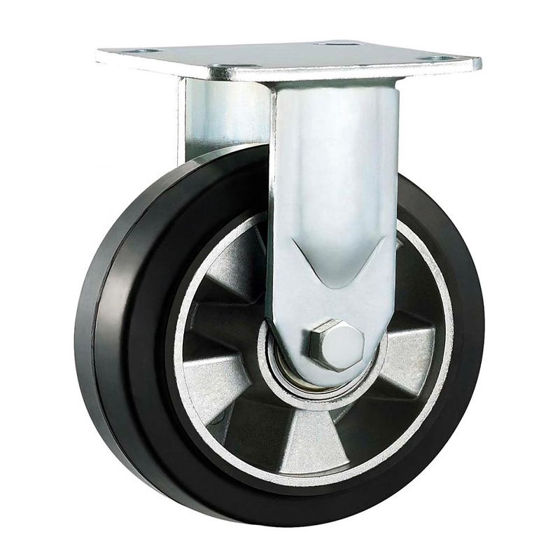 FCDL 80 - Большегрузное колесо с алюминиевым ободом 200 мм (неповорот., площадка, черная резина, шарикоподш.)