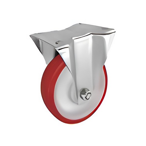 FPp 54 SS - Полиуретановое колесо 125*35мм (нерж.сталь, площ., непов, обод PP, подш скольж.)