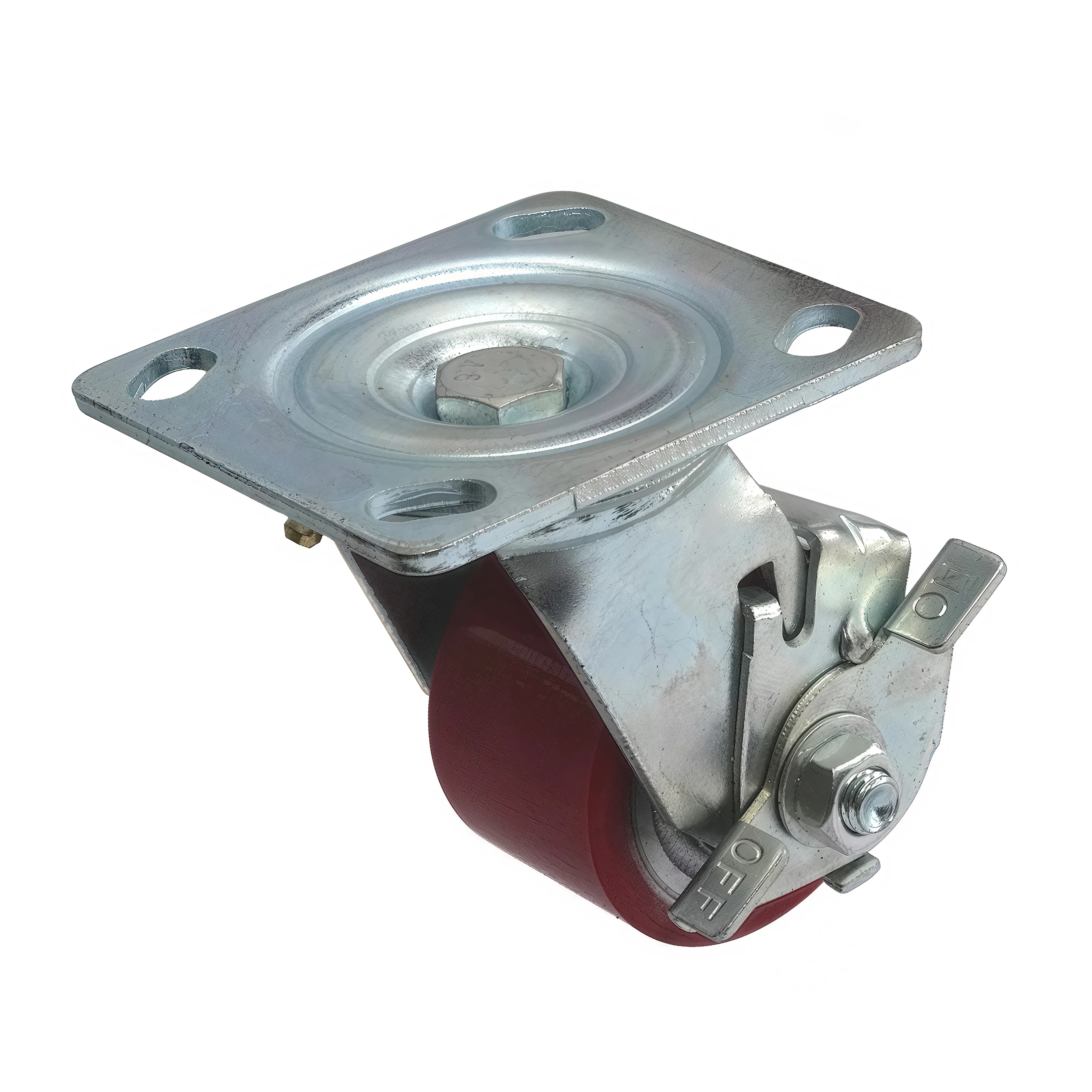 SCPB 931 - Большегрузное полиуретановое колесо 75 мм, ширина - 50 мм (пов., тормоз, площ., роликоп.)